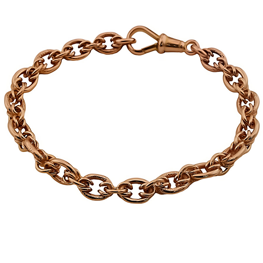 9ct rose gold 16g 7 ins belcher Bracelet